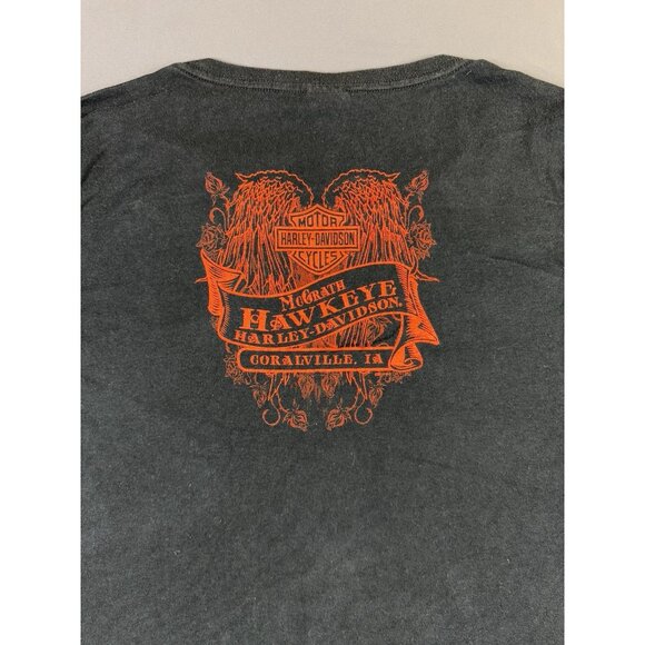Rare Vintage Y2K Harley Davidson McGrath Hawkeye Coralville IA Flames Longsleeve - Picture 6 of 10